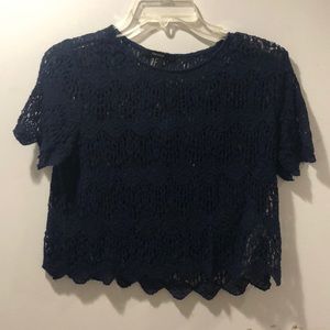 Navy blue lace top